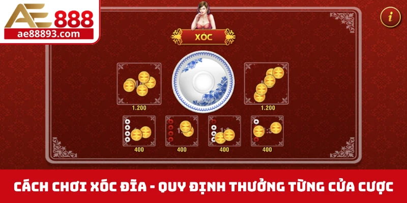 Cách chơi xóc đĩa - Quy định thưởng từng cửa cược