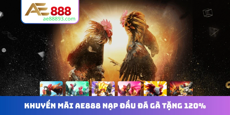 Khuyến mãi AE888 nạp đầu đá gà tặng 120%