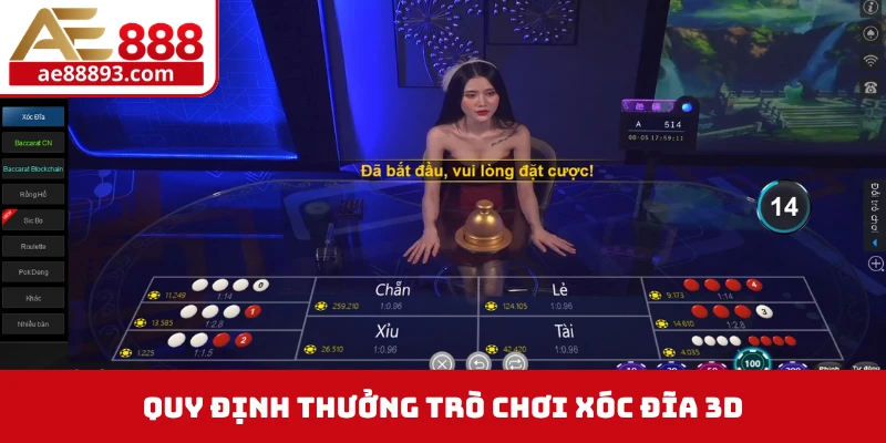Quy định thưởng trò chơi xóc đĩa 3D